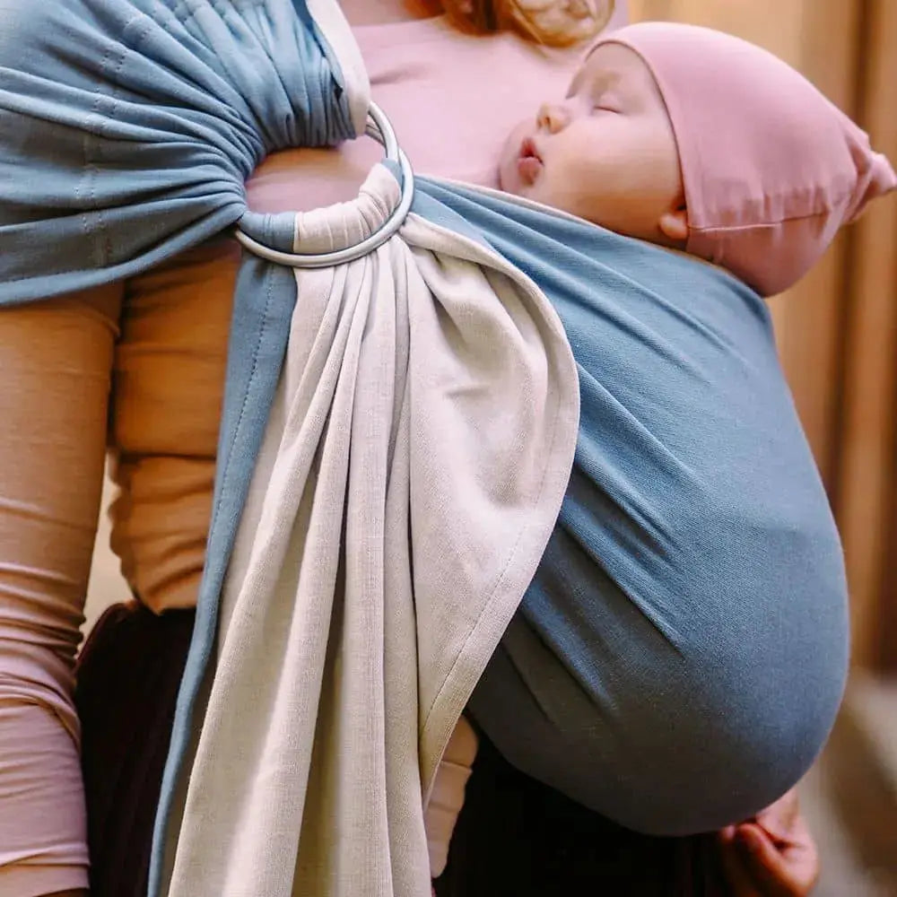 DIDYMOS DidySling Jersey Doubleface Smoke Blue - Woven Baby 1R / Jersey Doubleface Smoke Blue   Baby Wrap Slings > DidySling - Ring Sling    #