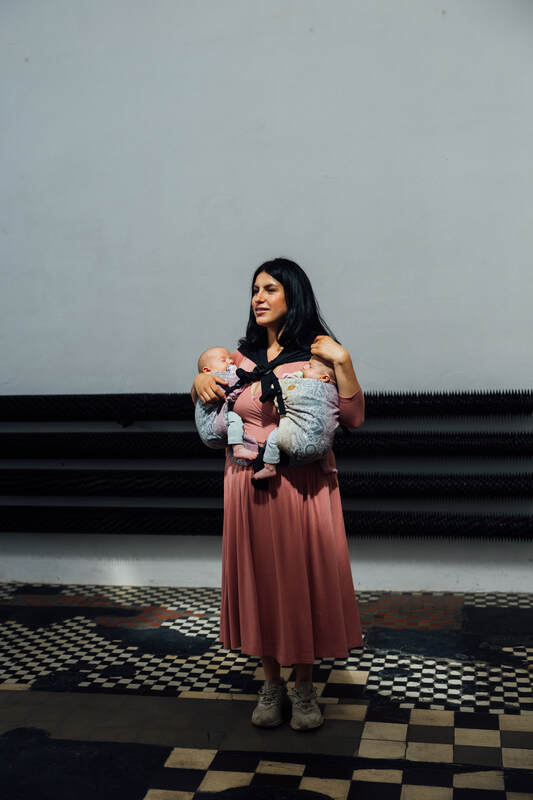 LennyTwin Carrier, jacquard weave 100% cotton - WILD WINE - VINEYARD - Woven Baby Standard   lenny_twin    #