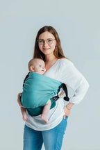 LennyHip Carrier (1/2 of LennyTwin Carrier), herringbone weave 100% cotton - LITTLE HERRINGBONE OMBRE GREEN - Woven Baby Standard   lenny_hip    #