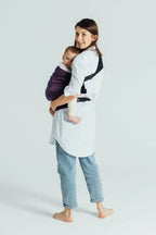 LennyHip Carrier (1/2 of LennyTwin Carrier), jacquard weave 100% cotton - WILD WINE - BOUQUET - Woven Baby Standard   lenny_hip    #