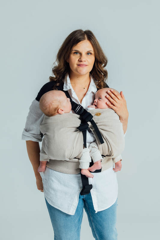 LennyTwin Carrier, broken-twill weave 100% cotton - PEANUT BUTTER - Woven Baby Standard   lenny_twin    #