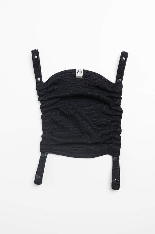Carrier hood (100% cotton) -  LITTLE HERRINGBONE EBONY BLACK - Woven Baby Default Title   baby_carrier_hoods    #