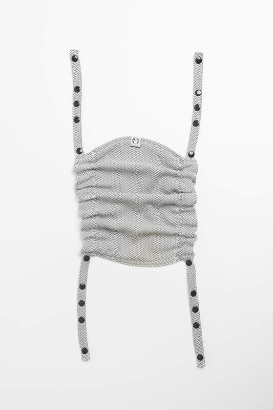 Baby carrier hood (100% cotton) - LITTLE HERRINGBONE GREY