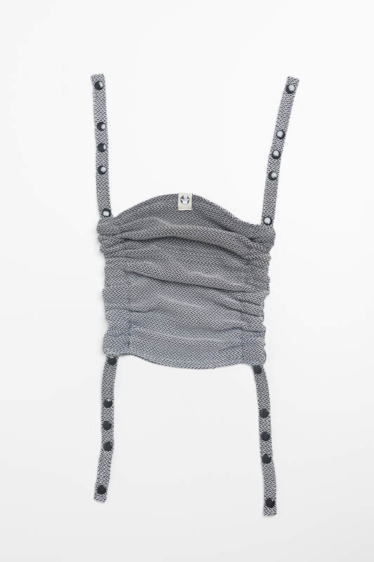 Baby carrier hood (100% cotton) - LITTLE HERRINGBONE OMBRE GREY