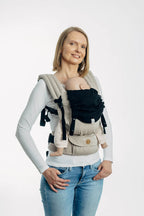 Carrier hood (100% cotton) -  LITTLE HERRINGBONE EBONY BLACK - Woven Baby Default Title   baby_carrier_hoods    #