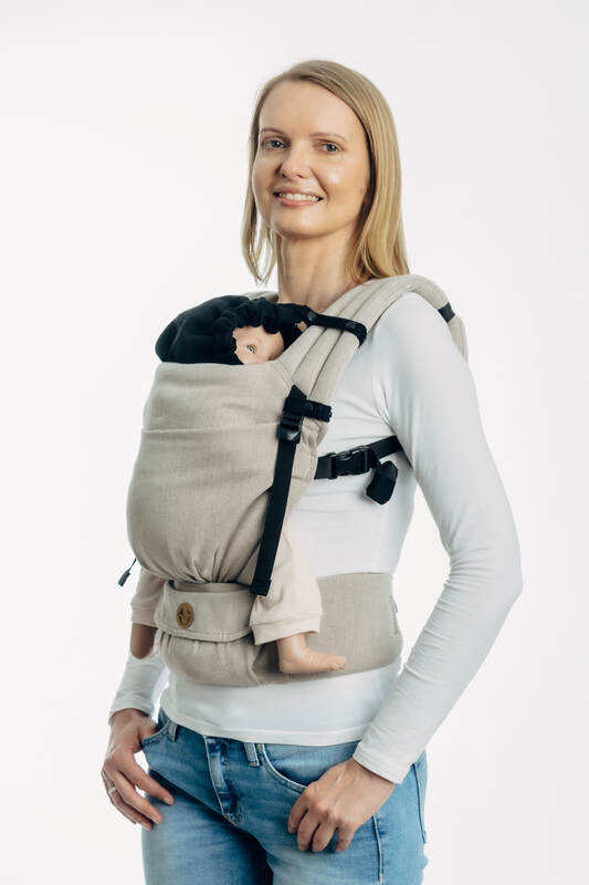 Carrier hood (100% cotton) -  LITTLE HERRINGBONE EBONY BLACK - Woven Baby Default Title   baby_carrier_hoods    #