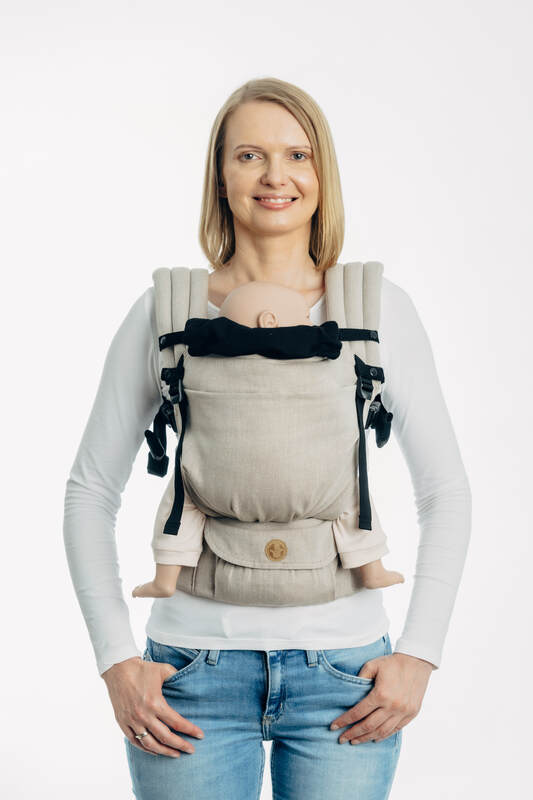 Carrier hood (100% cotton) -  LITTLE HERRINGBONE EBONY BLACK - Woven Baby Default Title   baby_carrier_hoods    #