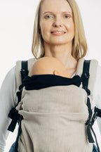 Carrier hood (100% cotton) -  LITTLE HERRINGBONE EBONY BLACK - Woven Baby Default Title   baby_carrier_hoods    #