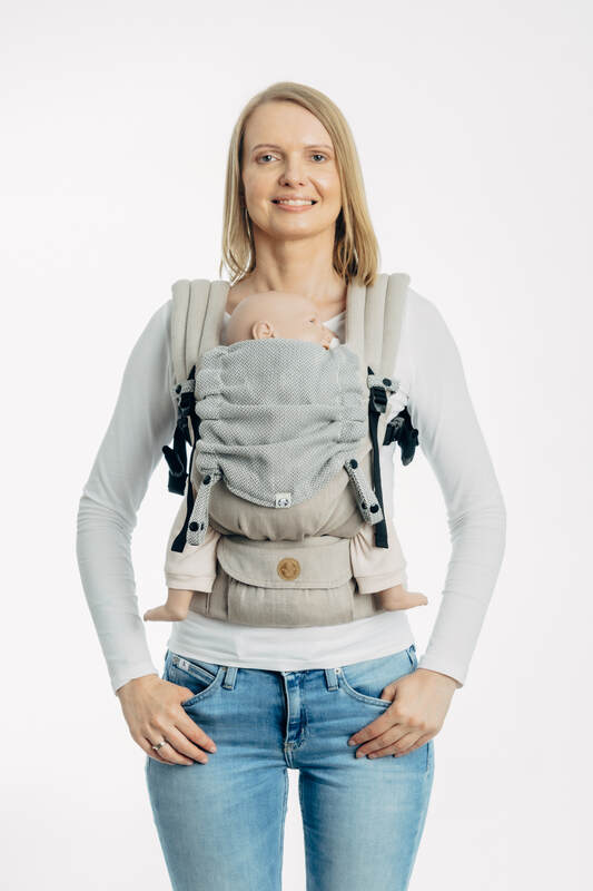 Carrier hood (100% cotton) - LITTLE HERRINGBONE GREY - Woven Baby Default Title   baby_carrier_hoods    #