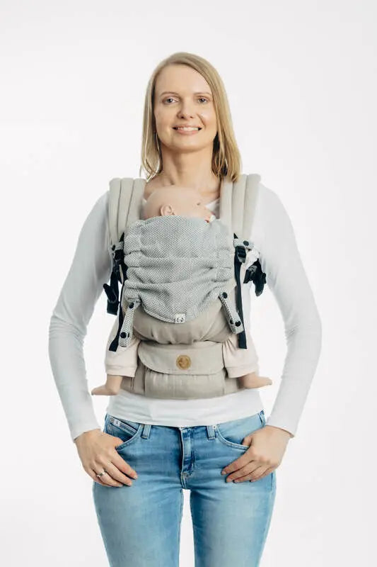 Baby carrier hood (100% cotton) - LITTLE HERRINGBONE GREY - Woven Baby Title - Default Title   baby_carrier_hoods    #