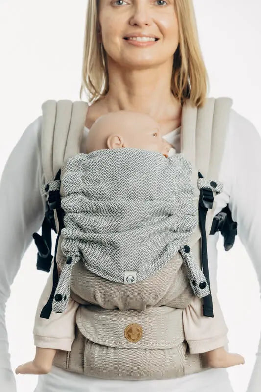 Baby carrier hood (100% cotton) - LITTLE HERRINGBONE GREY - Woven Baby Title - Default Title   baby_carrier_hoods    #