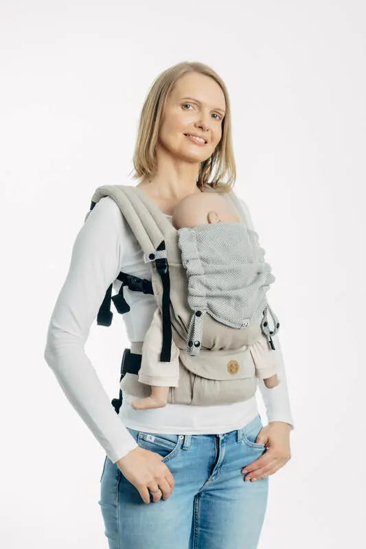 Baby carrier hood (100% cotton) - LITTLE HERRINGBONE GREY - Woven Baby Title - Default Title   baby_carrier_hoods    #