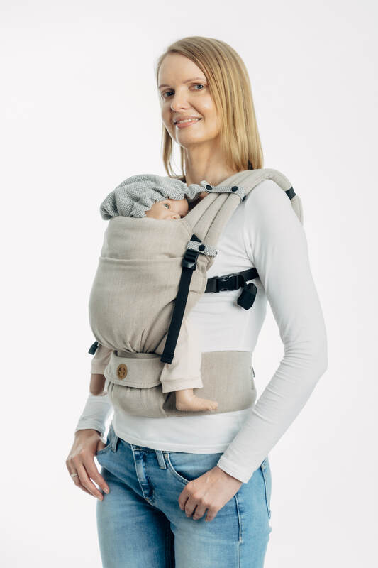Carrier hood (100% cotton) - LITTLE HERRINGBONE GREY - Woven Baby Default Title   baby_carrier_hoods    #