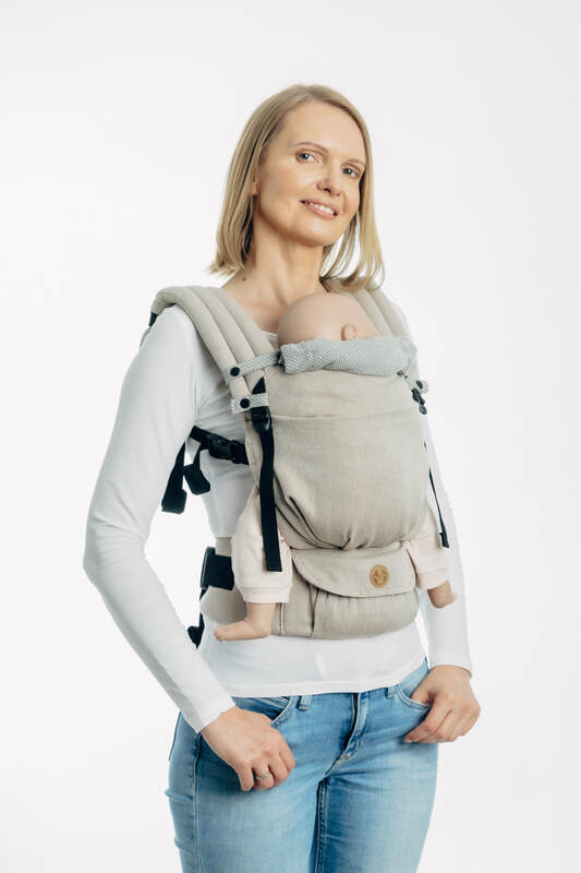 Carrier hood (100% cotton) - LITTLE HERRINGBONE GREY - Woven Baby Default Title   baby_carrier_hoods    #