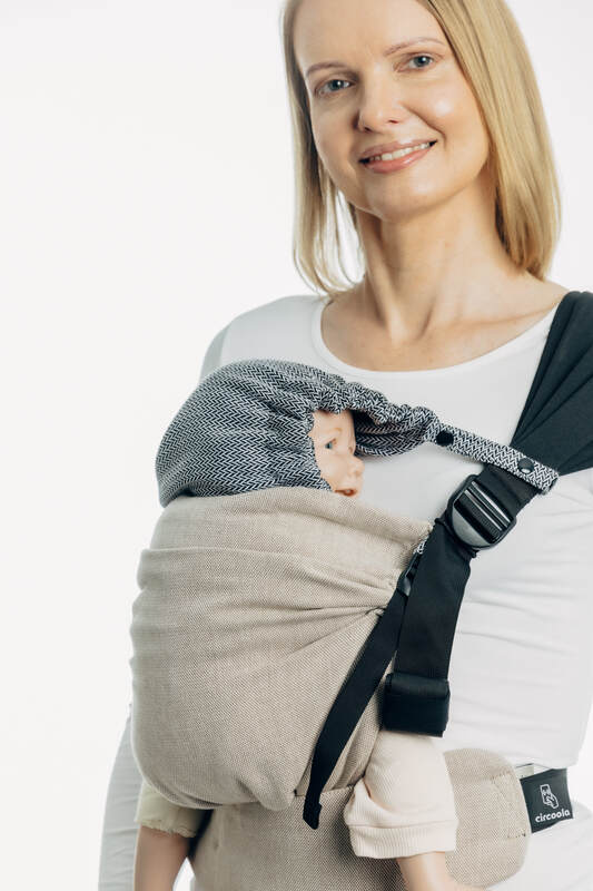 Carrier hood (100% cotton) - LITTLE HERRINGBONE OMBRE GREY - Woven Baby Default Title   baby_carrier_hoods    #