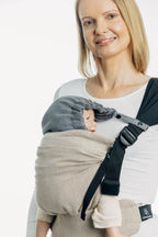 Carrier hood (100% cotton) - LITTLE HERRINGBONE OMBRE GREY - Woven Baby Default Title   baby_carrier_hoods    #