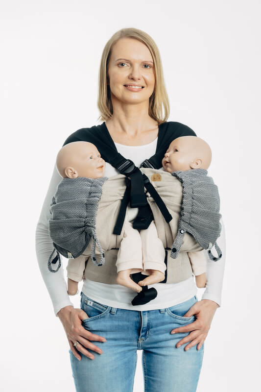Carrier hood (100% cotton) - LITTLE HERRINGBONE OMBRE GREY - Woven Baby Default Title   baby_carrier_hoods    #