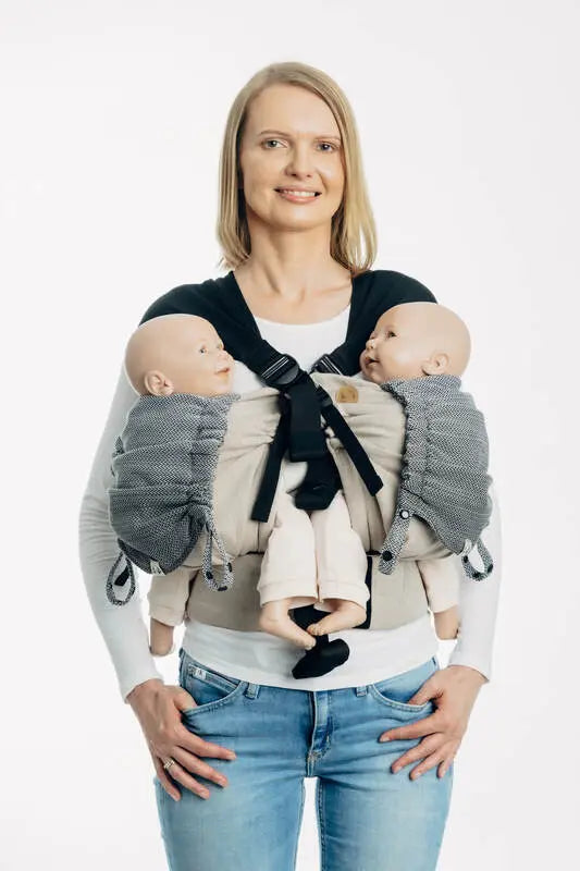 Baby carrier hood (100% cotton) - LITTLE HERRINGBONE OMBRE GREY - Woven Baby Title - Default Title   baby_carrier_hoods    #