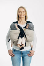 Carrier hood (100% cotton) - LITTLE HERRINGBONE OMBRE GREY - Woven Baby Default Title   baby_carrier_hoods    #