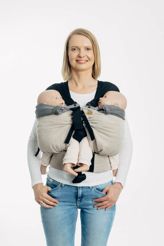 Carrier hood (100% cotton) - LITTLE HERRINGBONE OMBRE GREY - Woven Baby Default Title   baby_carrier_hoods    #
