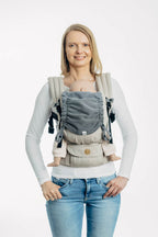 Carrier hood (100% cotton) - LITTLE HERRINGBONE OMBRE GREY - Woven Baby Default Title   baby_carrier_hoods    #