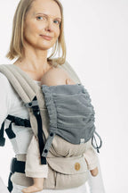 Carrier hood (100% cotton) - LITTLE HERRINGBONE OMBRE GREY - Woven Baby Default Title   baby_carrier_hoods    #