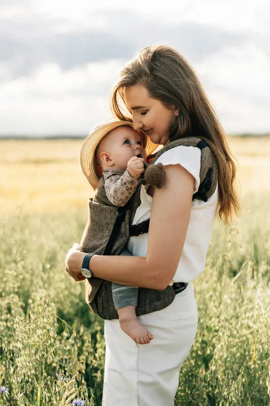 LennyLight Carrier, chevron weave, 100% linen - ARROW - WOOD - Woven Baby Standard   lenny_light    #