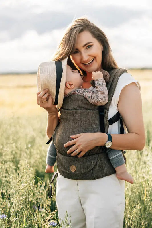 LennyLight Carrier, chevron weave, 100% linen - ARROW - WOOD - Woven Baby Size - Standard   lenny_light    #