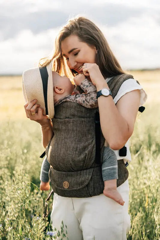 LennyLight Carrier, chevron weave, 100% linen - ARROW - WOOD - Woven Baby Size - Standard   lenny_light    #