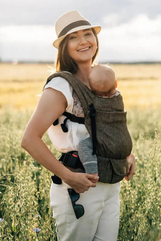 LennyLight Carrier, chevron weave, 100% linen - ARROW - WOOD - Woven Baby Size - Standard   lenny_light    #
