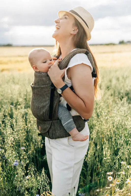 LennyLight Carrier, chevron weave, 100% linen - ARROW - WOOD - Woven Baby Standard   lenny_light    #