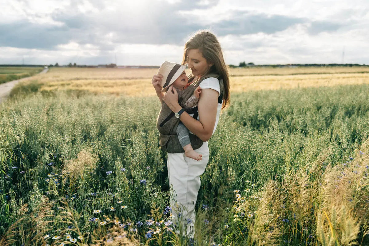 LennyLight Carrier, chevron weave, 100% linen - ARROW - WOOD - Woven Baby Standard   lenny_light    #