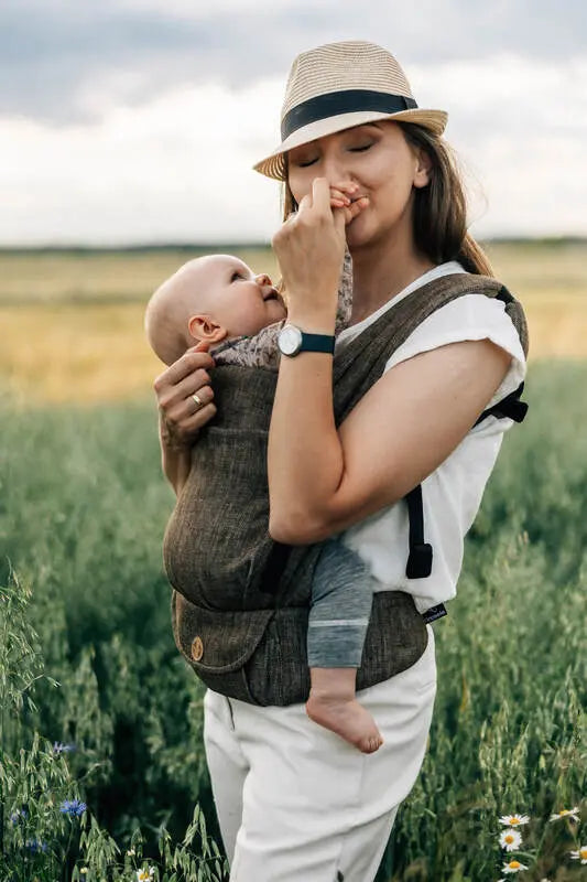 LennyLight Carrier, chevron weave, 100% linen - ARROW - WOOD - Woven Baby Standard   lenny_light    #