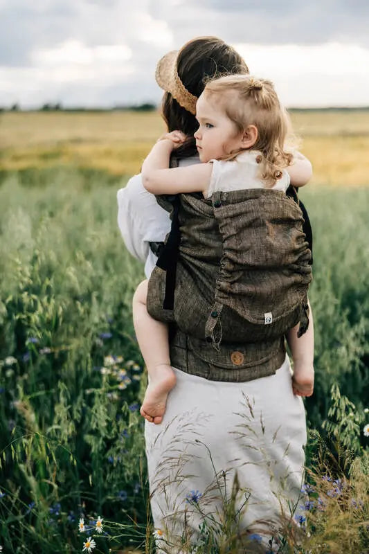 LennyPreschool Carrier, jacquard weave 100% linen - ARROW - WOOD - Woven Baby Preschool   lenny_preschool    #