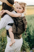LennyPreschool Carrier, jacquard weave 100% linen - ARROW - WOOD - Woven Baby Preschool   lenny_preschool    #