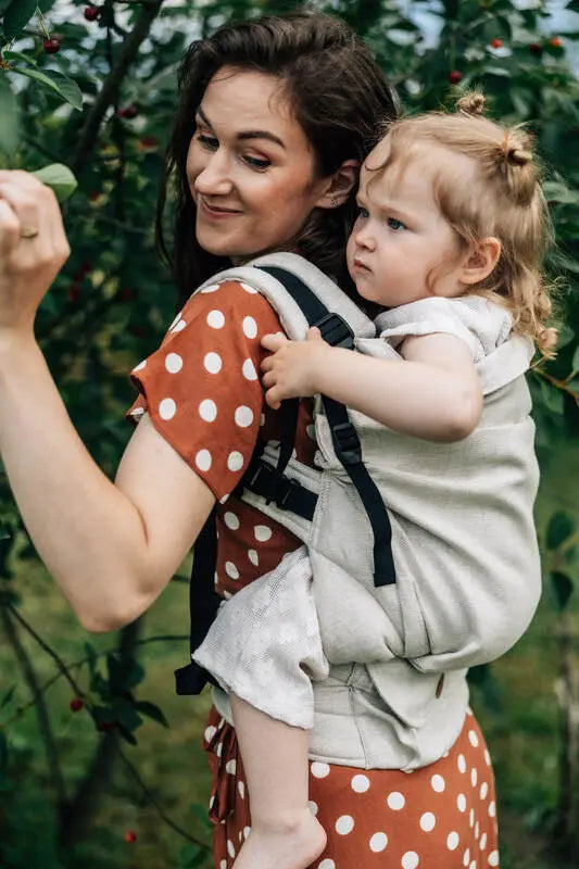 LennyPreschool Carrier, jacquard weave 100% linen - ARROW - WHISPER - Woven Baby Size - Preschool   lenny_preschool    #