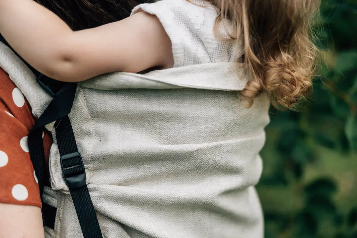 LennyPreschool Carrier, jacquard weave 100% linen - ARROW - WHISPER - Woven Baby Size - Preschool   lenny_preschool    #