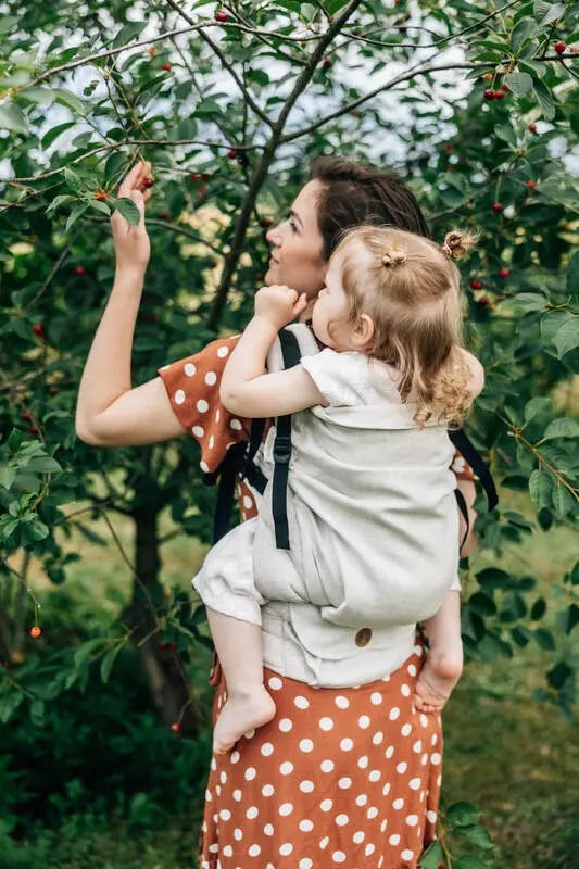 LennyPreschool Carrier, jacquard weave 100% linen - ARROW - WHISPER - Woven Baby Size - Preschool   lenny_preschool    #