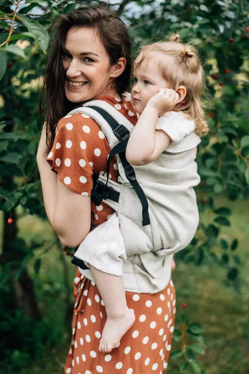 LennyPreschool Carrier, jacquard weave 100% linen - ARROW - WHISPER - Woven Baby Size - Preschool   lenny_preschool    #