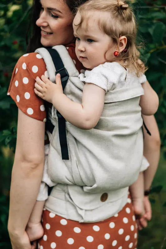 LennyPreschool Carrier, jacquard weave 100% linen - ARROW - WHISPER - Woven Baby Preschool   lenny_preschool    #