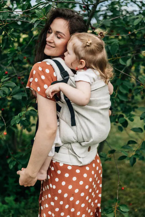 LennyPreschool Carrier, jacquard weave 100% linen - ARROW - WHISPER - Woven Baby Size - Preschool   lenny_preschool    #