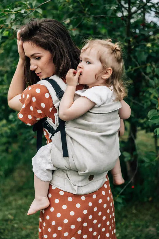 LennyPreschool Carrier, jacquard weave 100% linen - ARROW - WHISPER - Woven Baby Preschool   lenny_preschool    #