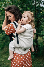 LennyPreschool Carrier, jacquard weave 100% linen - ARROW - WHISPER - Woven Baby Preschool   lenny_preschool    #