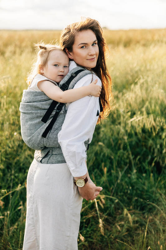 LennyPreschool Carrier, jacquard weave 100% linen - ARROW - WAVE - Woven Baby Size - Preschool   lenny_preschool    #