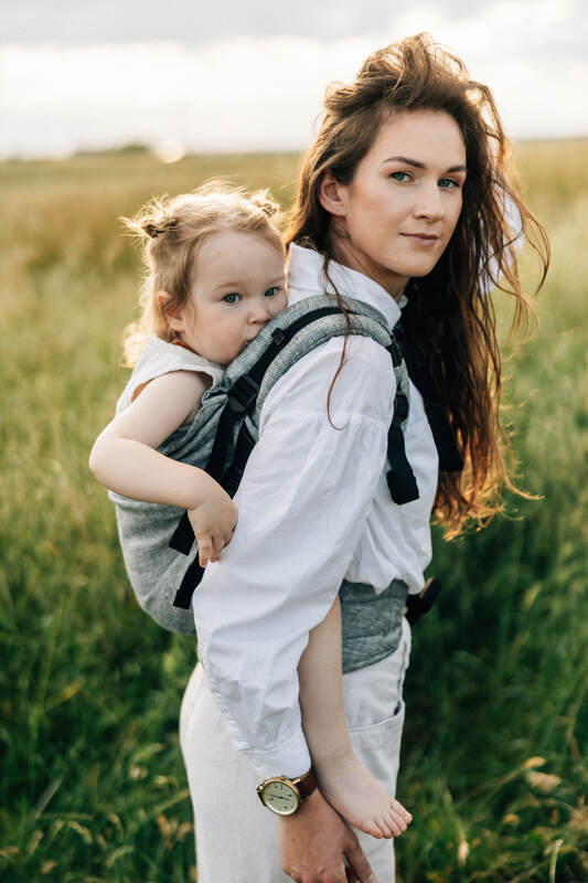 LennyPreschool Carrier, jacquard weave 100% linen - ARROW - WAVE - Woven Baby Size - Preschool   lenny_preschool    #