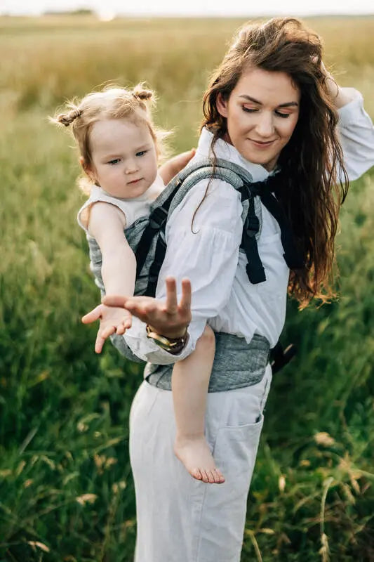 LennyPreschool Carrier, jacquard weave 100% linen - ARROW - WAVE - Woven Baby Preschool   lenny_preschool    #