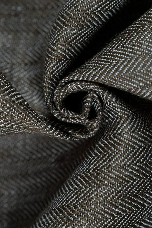 Baby Wrap, chevron weave (100% linen) - ARROW - WOOD (grade B) - Woven Baby S - 5   long_woven_wraps    #