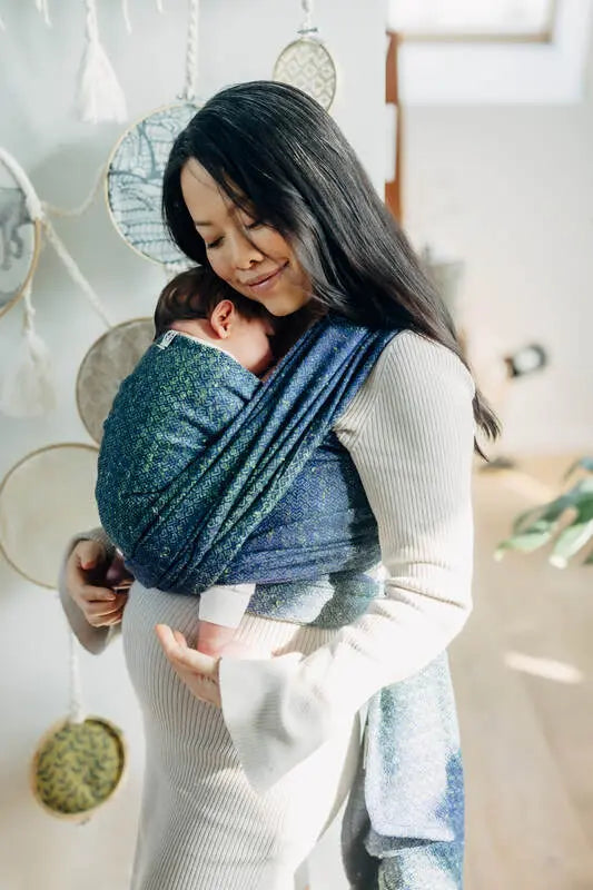 Baby Wrap, Jacquard Weave (62% cotton 38% tussah silk) - LITTLE LOVE - NEO - Woven Baby Size - S   long_woven_wraps    #