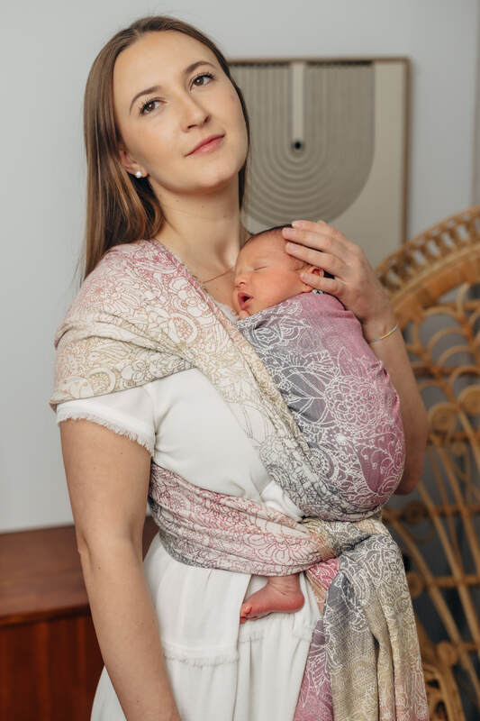 Baby Wrap, Jacquard Weave (100% cotton) - WILD WINE - VINEYARD