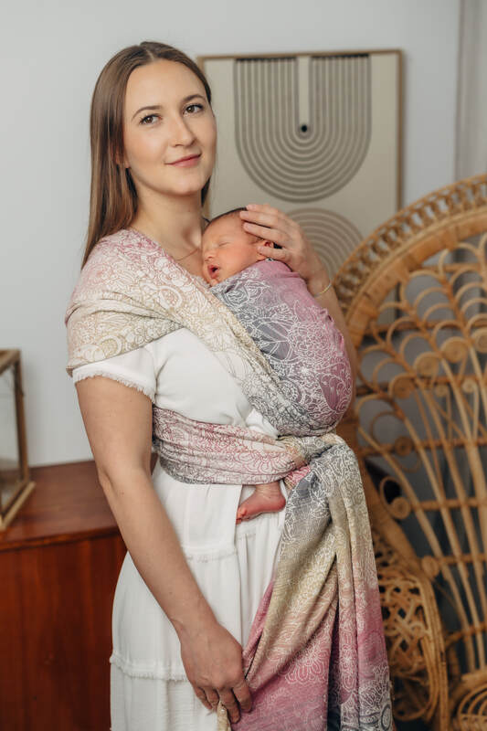 Baby Wrap, Jacquard Weave (100% cotton) - WILD WINE - VINEYARD